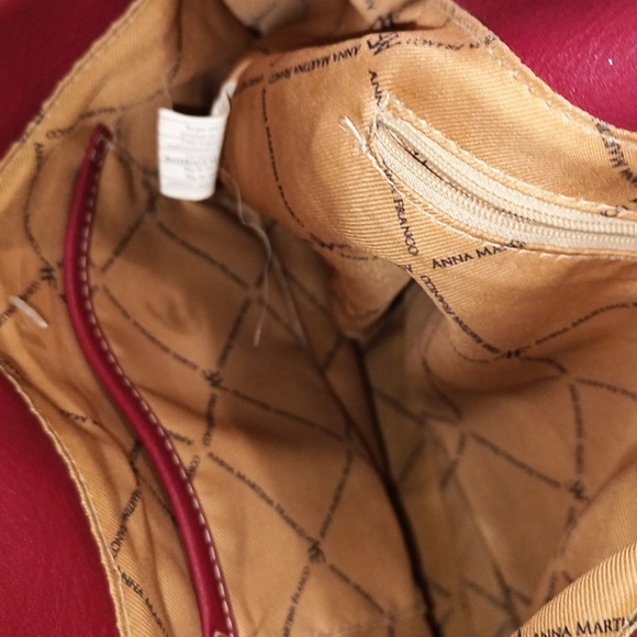 Anna Martina Franco Vegan Leather Purse in Tan and Purple - Picture 4 of 5